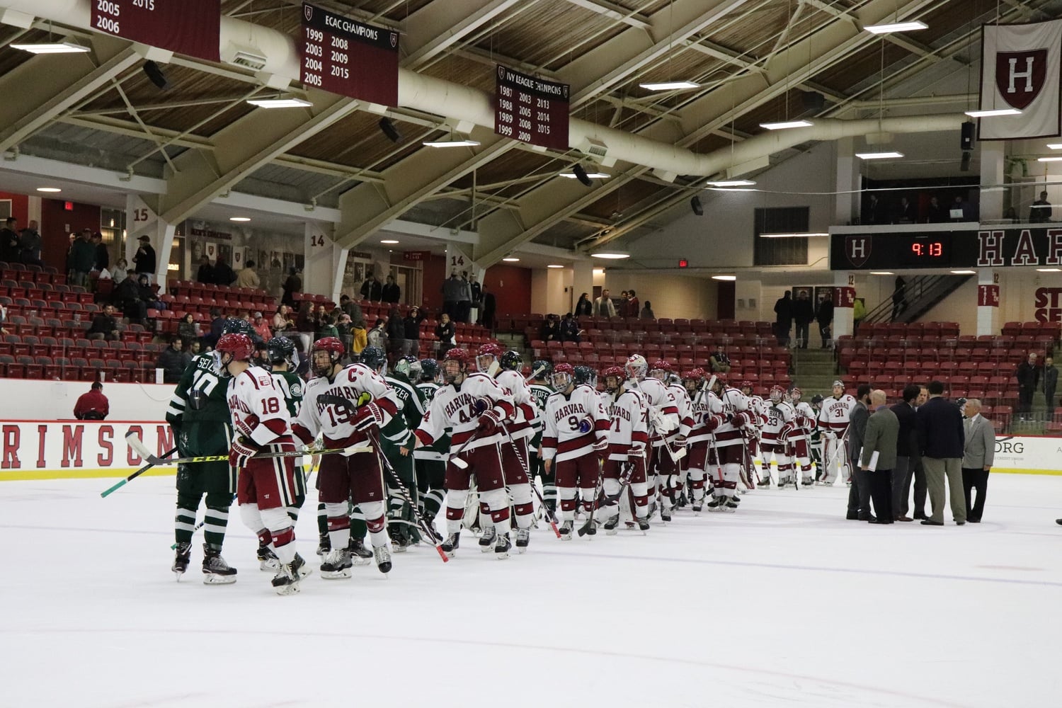 The Crimson claimed both meetings in the 2017-2018 regular season, outscoring the Big Green 9-1.