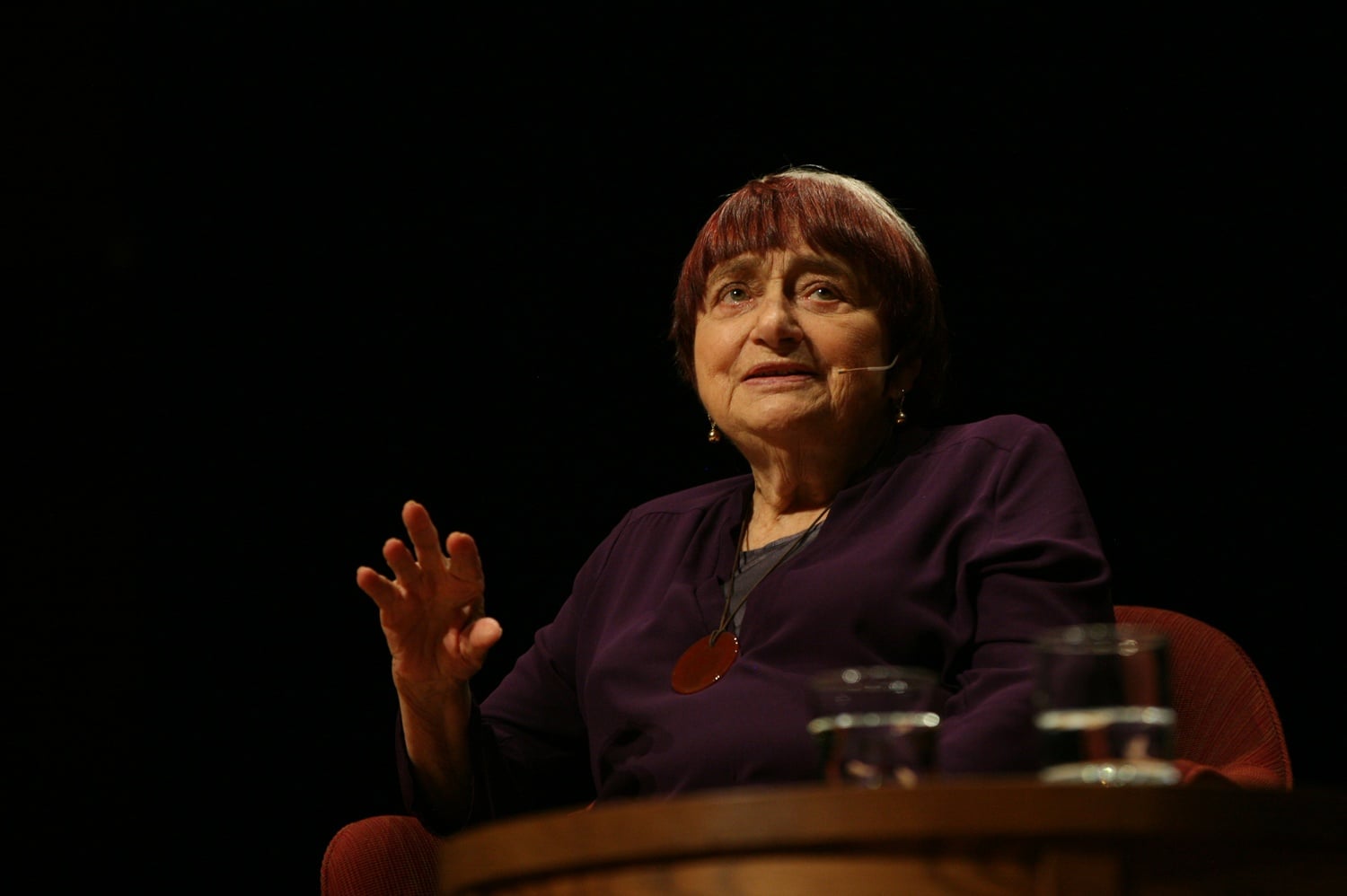 Filmmaker Agnes Varda delivers a Norton Lecture in Sanders Theater. 
