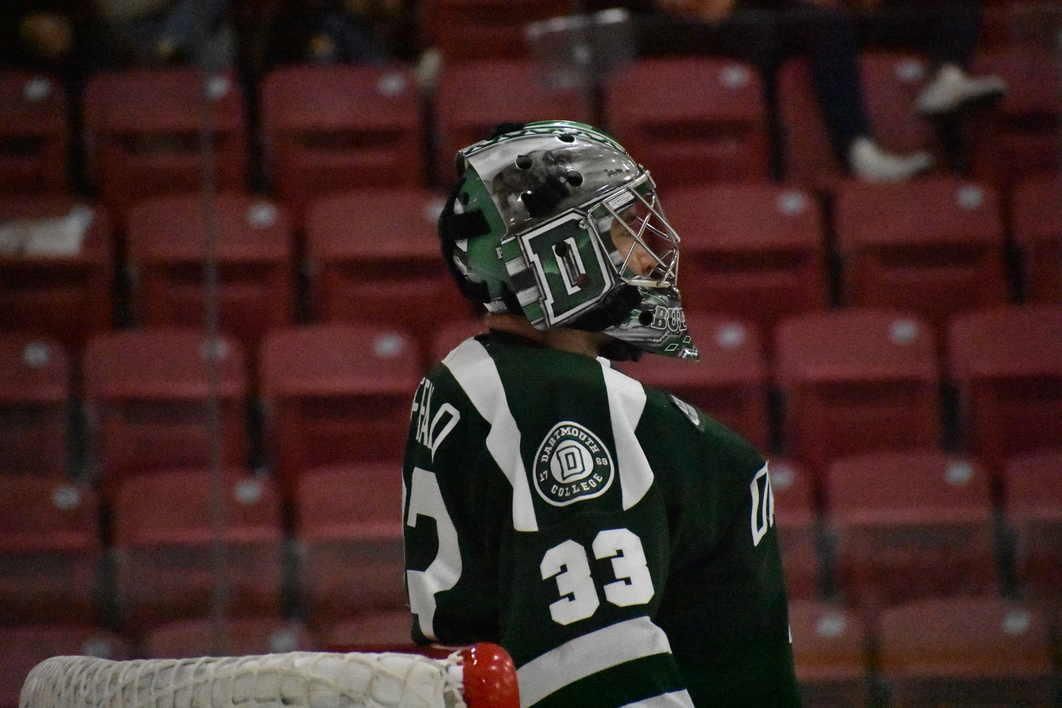 Dartmouth net-minder Devin Buffalo is used to seeing a lot of Harvard's offense when the teams play, but he emerged relatively unscathed on Friday, turning away 34 of 35 shots.