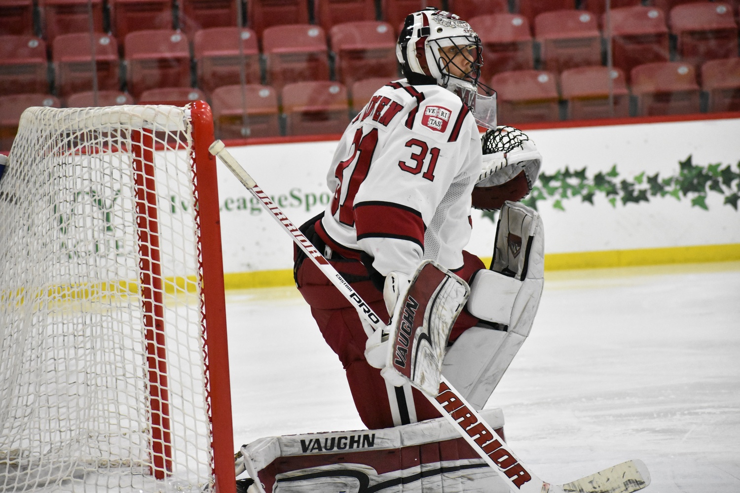 Tri-captain Merrick Madsen helped his team to victory this weekend and will be the starter moving forward. After a season of goaltender controversy, it looks like the Crimson are finally stabilizing the situation by sticking with Madsen.