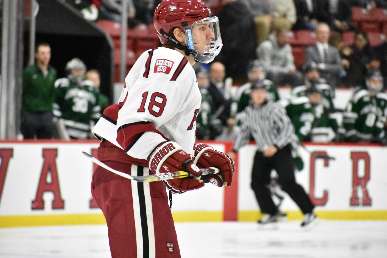 Sophomore blue-liner Adam Fox played a large role in his team's series comeback over Dartmouth. The puck-moving defenseman will have to be in top form in Lake Placid if Harvard wishes to return to the NCAA Tournament.