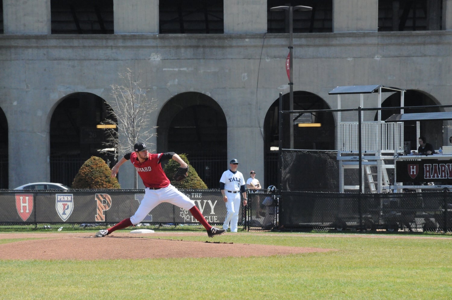 Junior righty Simon Rosenblum-Larson led Harvard to its lone victory of its spring break road trip in the Carolinas with a three-hitter complete game. 