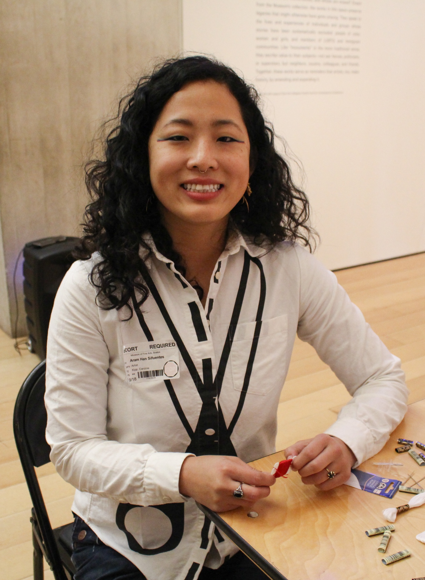 Artist Aram Han Sifuentes meshes embroidery and the naturalization process through her "U.S. Citizenship Test Sampler" project.