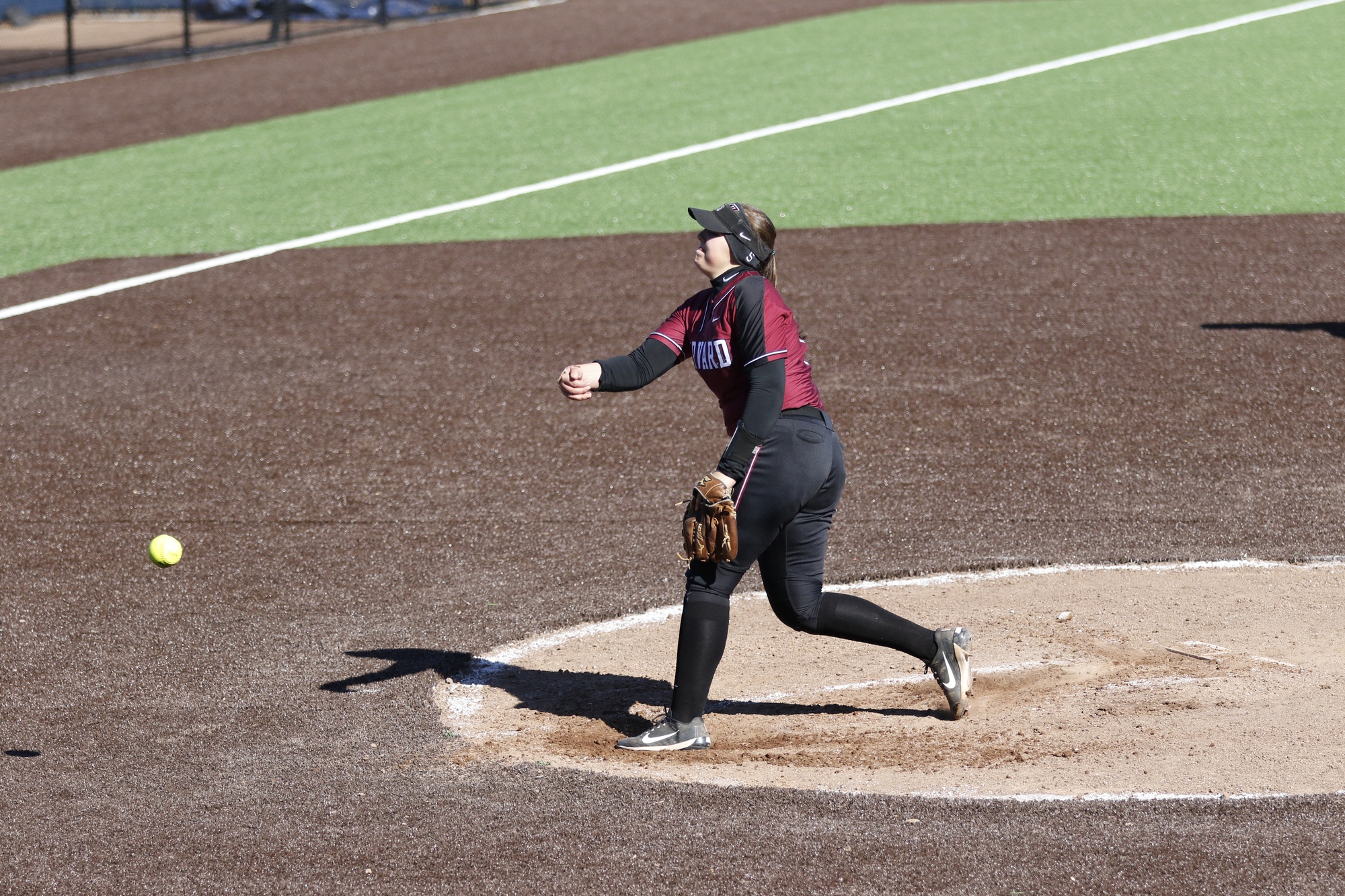 Sophomore pitcher Olivia Giaquinto, who took the mound for the final game of the Cornell road series, delivers a pitch.