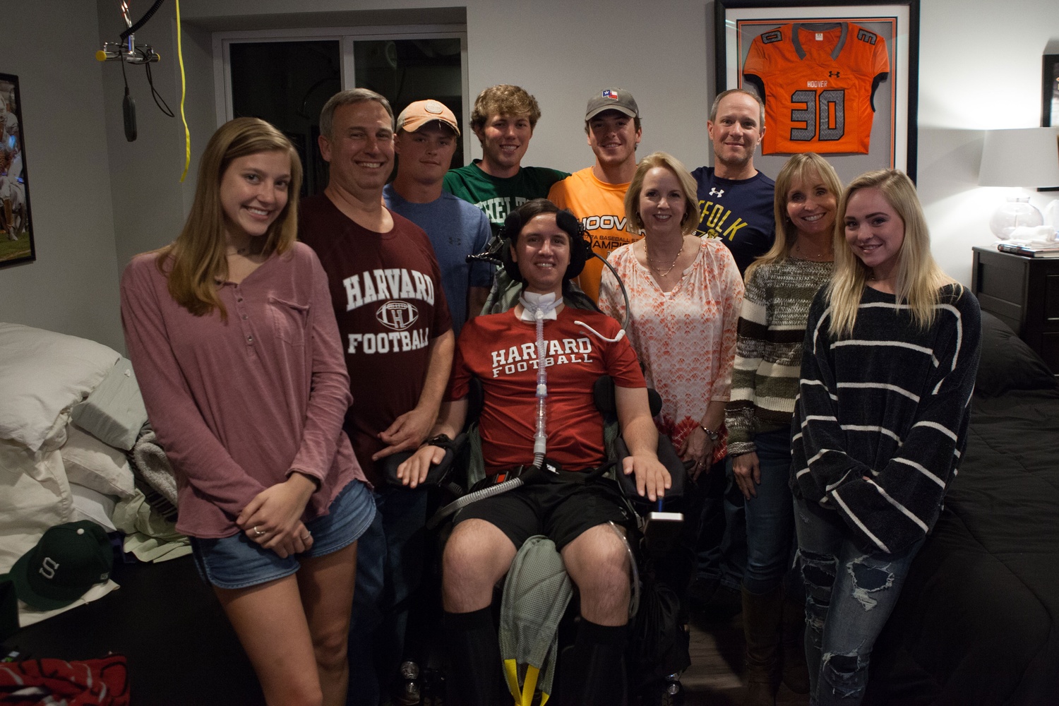Ben with family and friends at his home in Hoover, Ala.