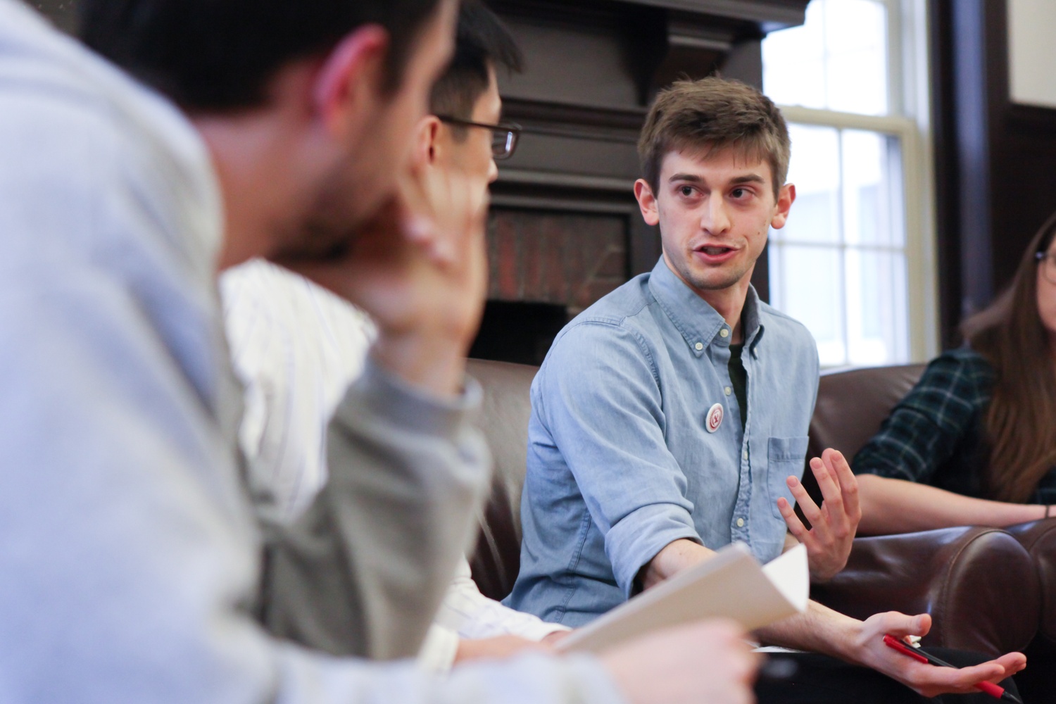 Ph.D. student and Harvard Graduate Students Union- United Automobile Workers organizer Justin Bloesch argues for graduate unionization during a panel hosted by The Crimson.