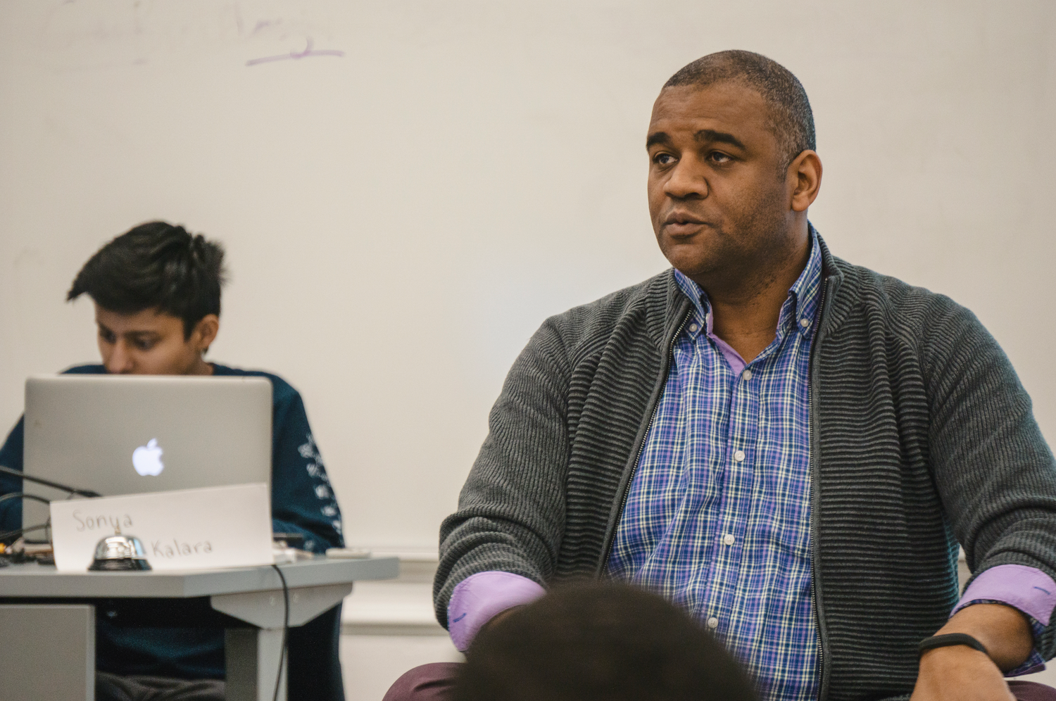 Associate Dean of Students for Diversity and Inclusion Roland S. Davis speaks at Sunday’s Undergraduate Council meeting.