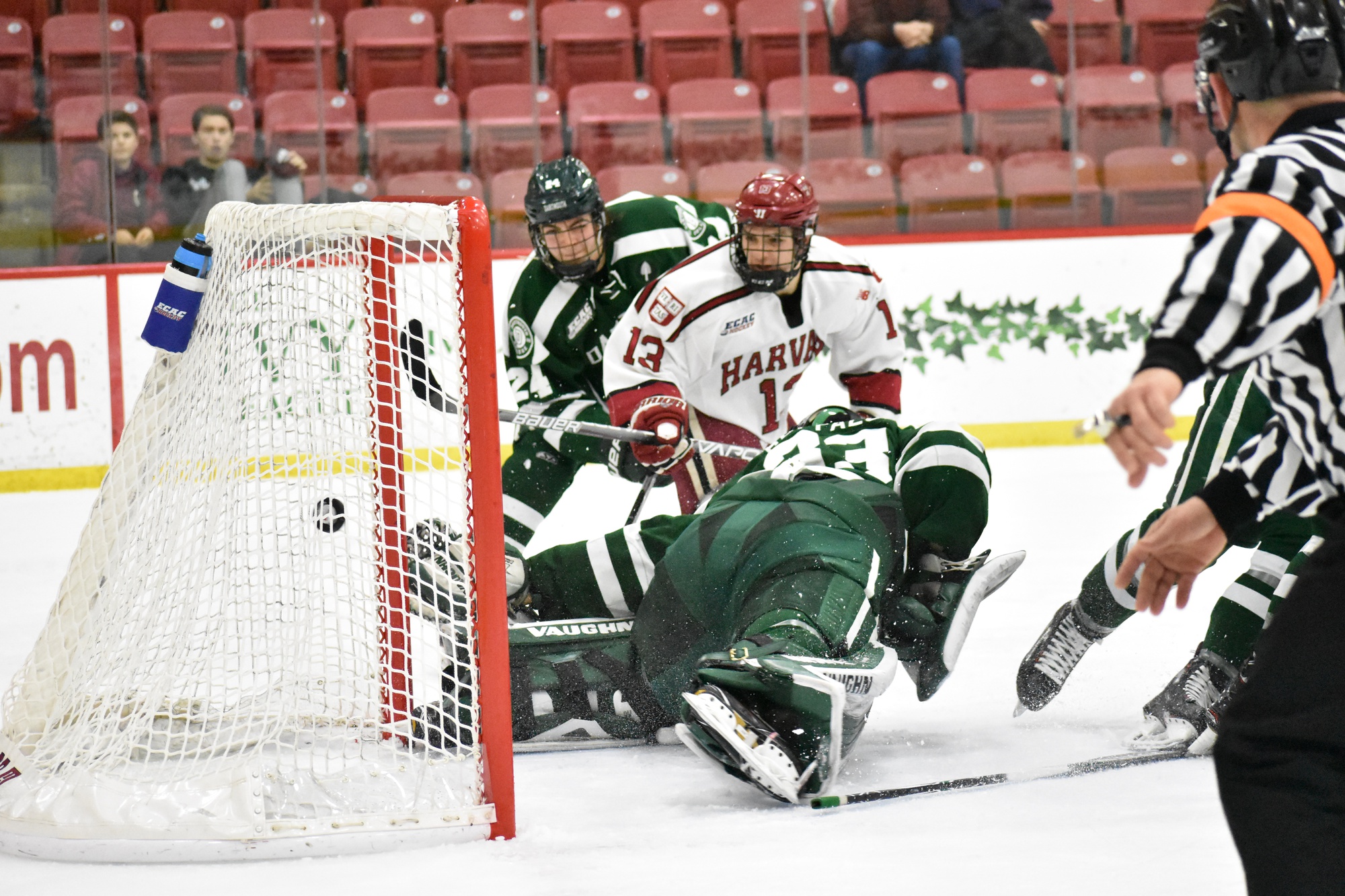 Harvard stormed back to tie the series after a dominant performance all around—two goals from Fox, controlling faceoff play from Donato, and yet another contribution from Krusko (pictured).