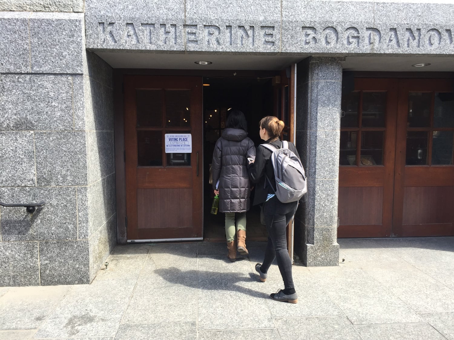 Students file into Queen's Head Pub to cast their ballots during Harvard's second unionization election.