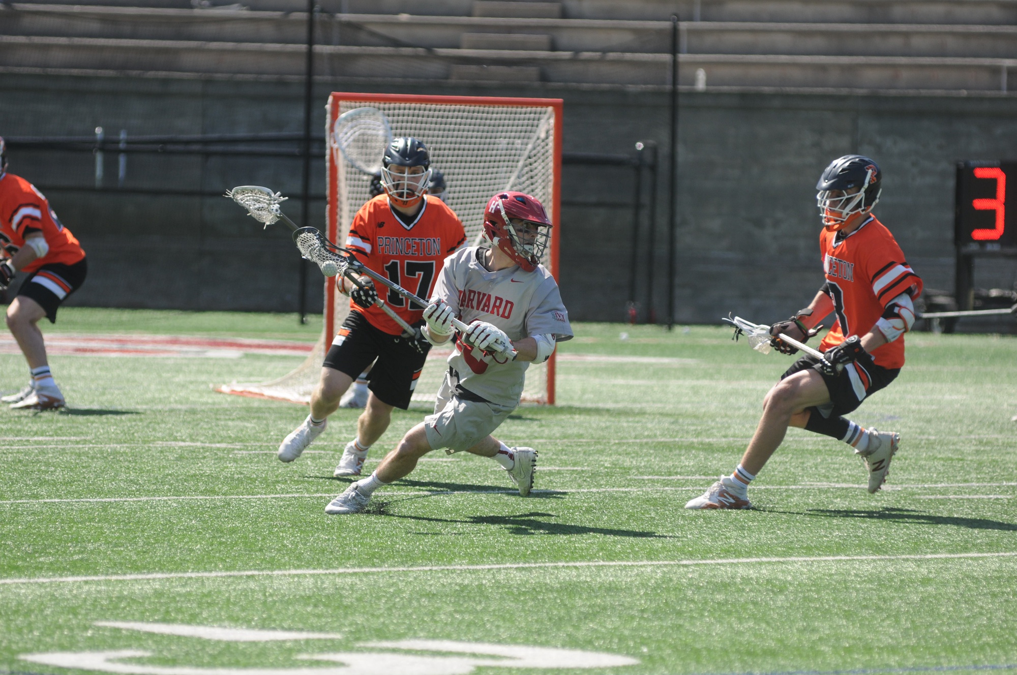Men's lacrosse put up 57 shots against Princeton, but only 10 of them found the back of the net.