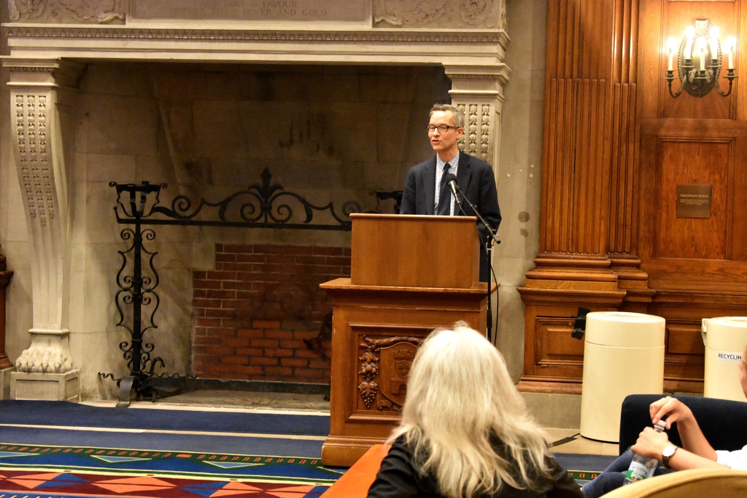 Dean of the Arts and the Humanities division, Robin E. Kelsey, presents the winners of the Transcript Project, a college initiative announced earlier this semester.