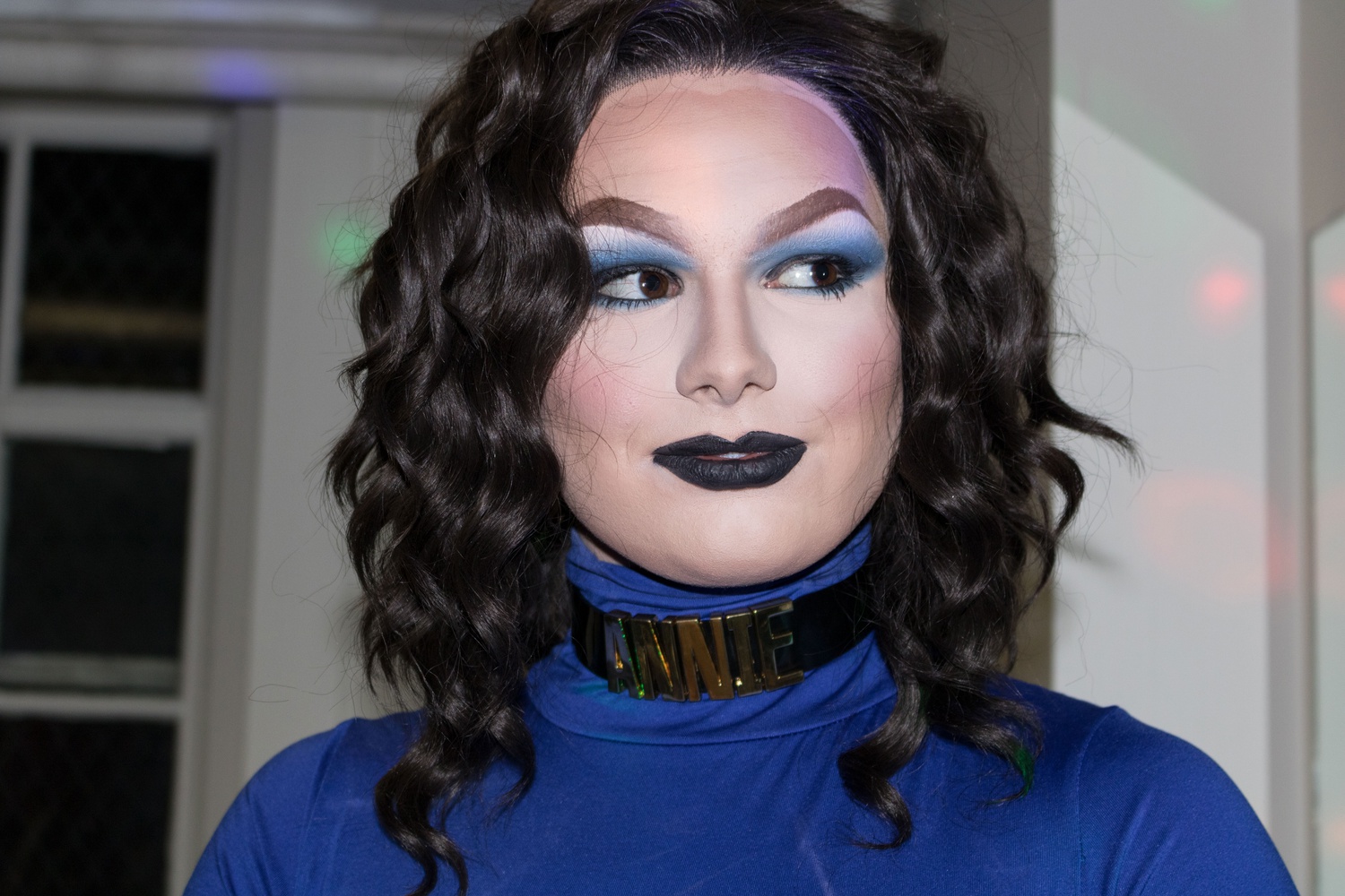 Trevor W. Ladner '20 performs as "Miss Annie Thang" for a drag workshop. 