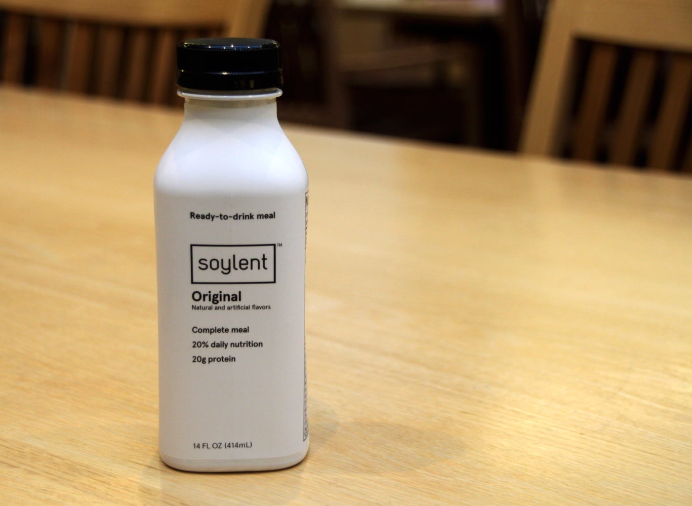 A bottle of Soylent.