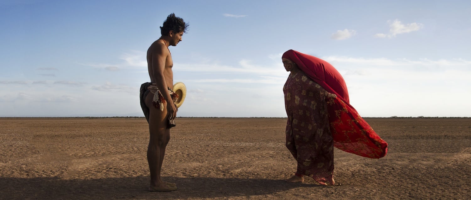 José Acosta and Natalia Reyes star in "Birds of Passage" (2018), directed by Ciro Guerra and Cristina Gallego, which premiered at the 2018 Cannes Film Festival.