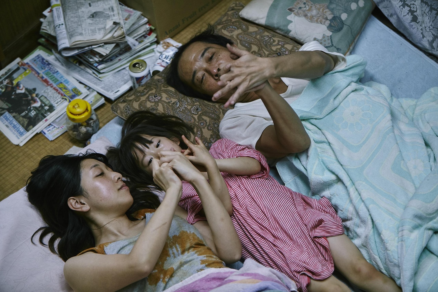 Sakuro Ando, Miyu Sasaki, and Lily Franky star in "Manbiki Kazoku" ("Shoplifters"), directed by Hirokazu Koreeda, which premiered at the Cannes Film Festival, 2018. 