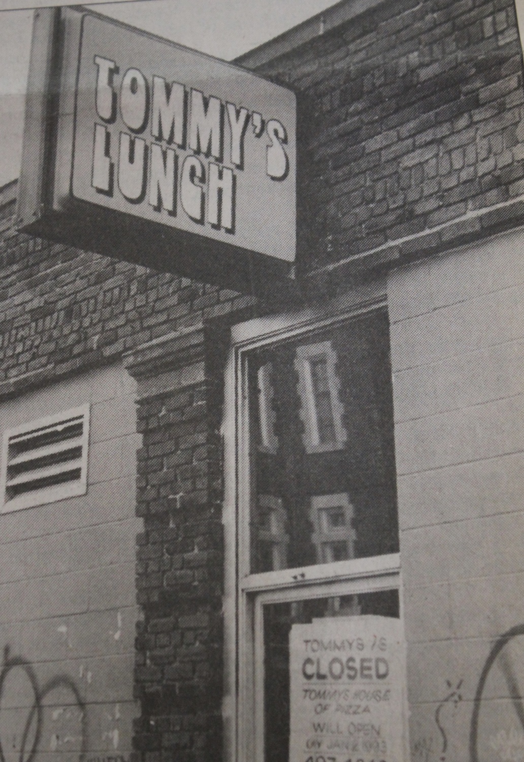 Tommy's Lunch was a popular restaurant among undergraduates. 