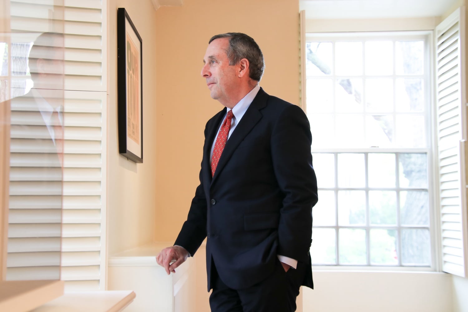 University President Lawrence S. Bacow, pictured in May 2018.