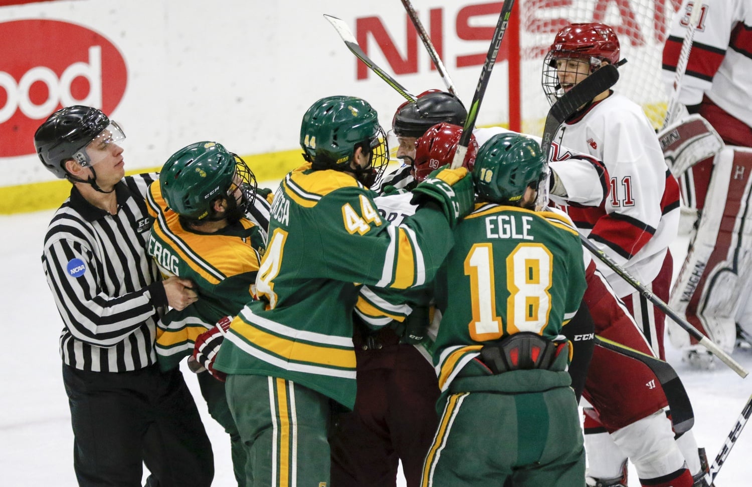 Though both regular season matchups between Harvard and Clarkson were full of goals, the teams also combined for 18 minor penalties, adding fisticuffs to the pace.