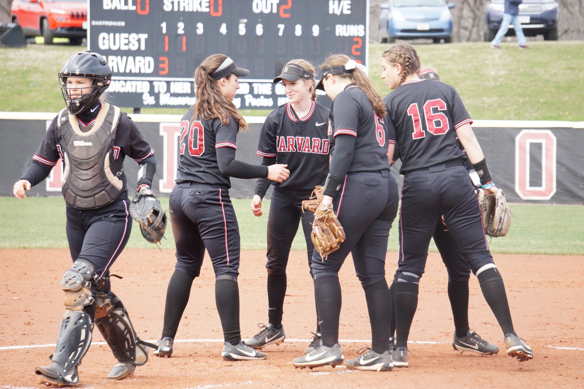 The El Segundo, Calif., native (center) has made great strides in terms of her leadership. As the shortstop, she has learned to take greater control of the infield and is a leader-by-example behind co-captains Maddy Kaplan and Kaitlyn Schiffhauer.