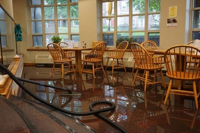 Cover image for Cabot House Dining Hall Floods, Forming ‘Second Aquarium’