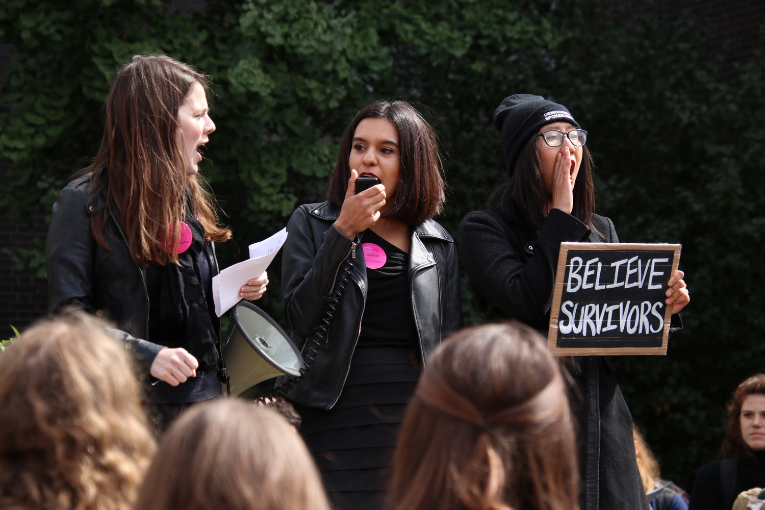 Harvard Law School students organized a walkout protesting the nomination of Brett M. Kavanaugh to the Supreme Court as he faces allegations of sexual assault.