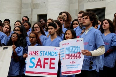 Cover image for Harvard Medical School Demonstrators Demand Gun Control, Gun Research Funding