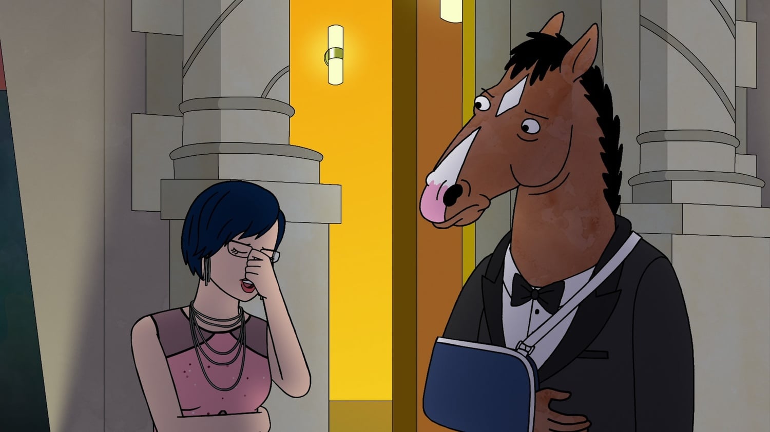 BoJack (Will Arnett) and Diane (Alison Brie) attempt to clear the air on Netflix's "BoJack Horseman."