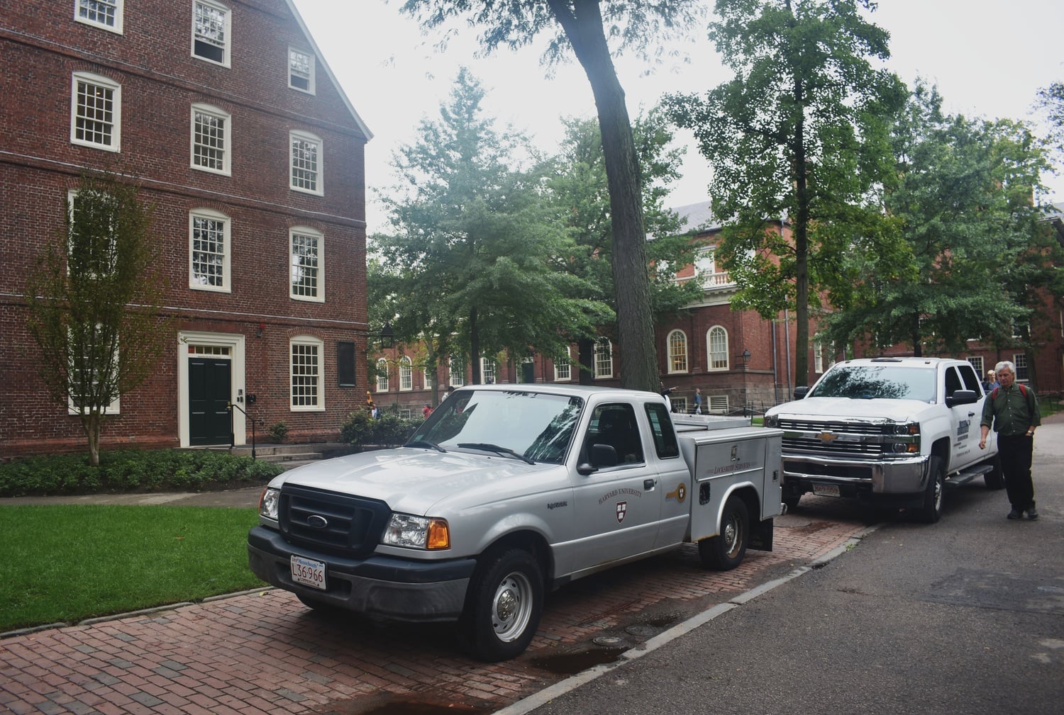 Massachusetts Hall, the ancestral workspace of Harvard presidents, underwent construction throughout the summer.