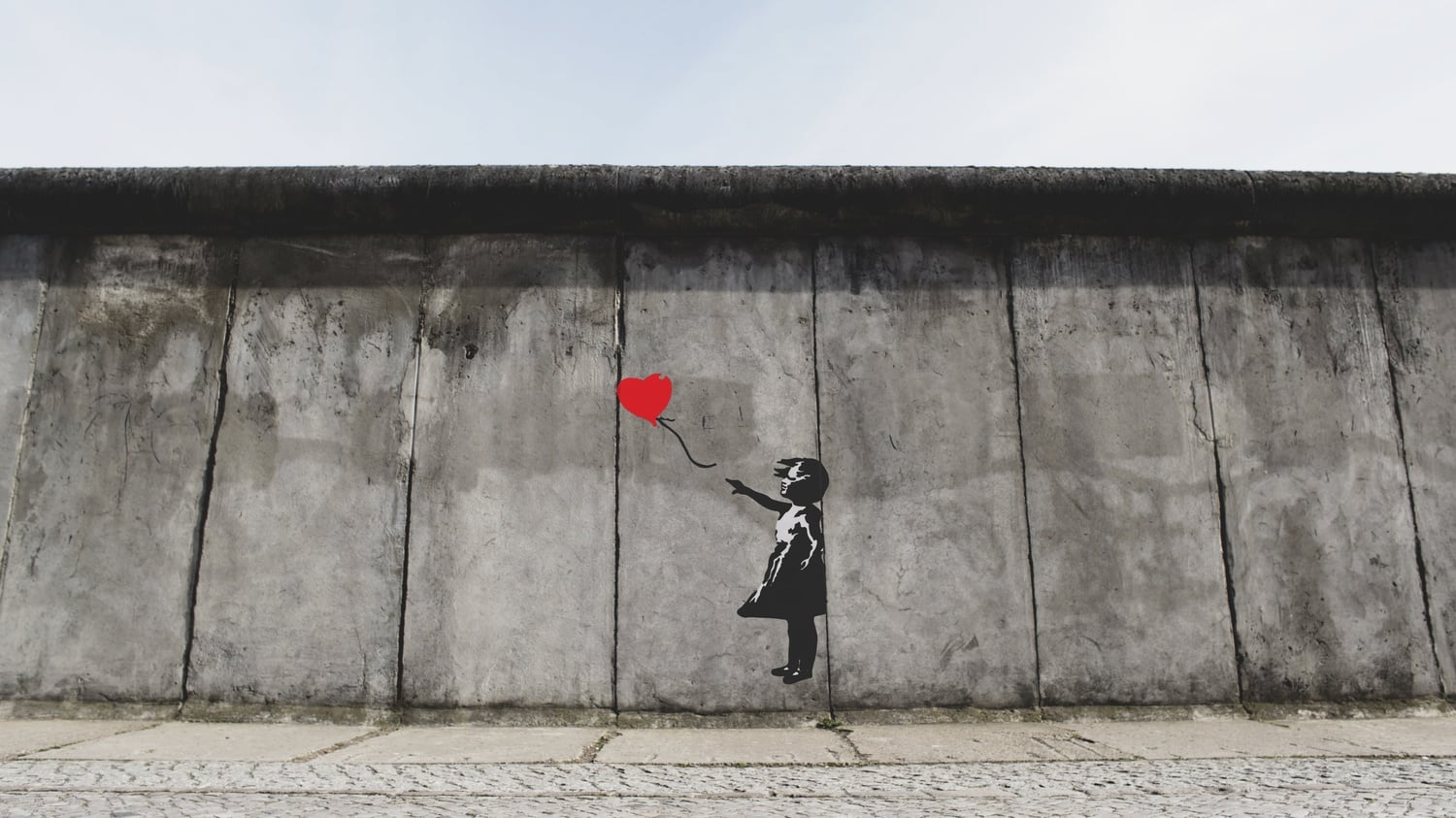 A Banksy mural in Berlin, Germany.