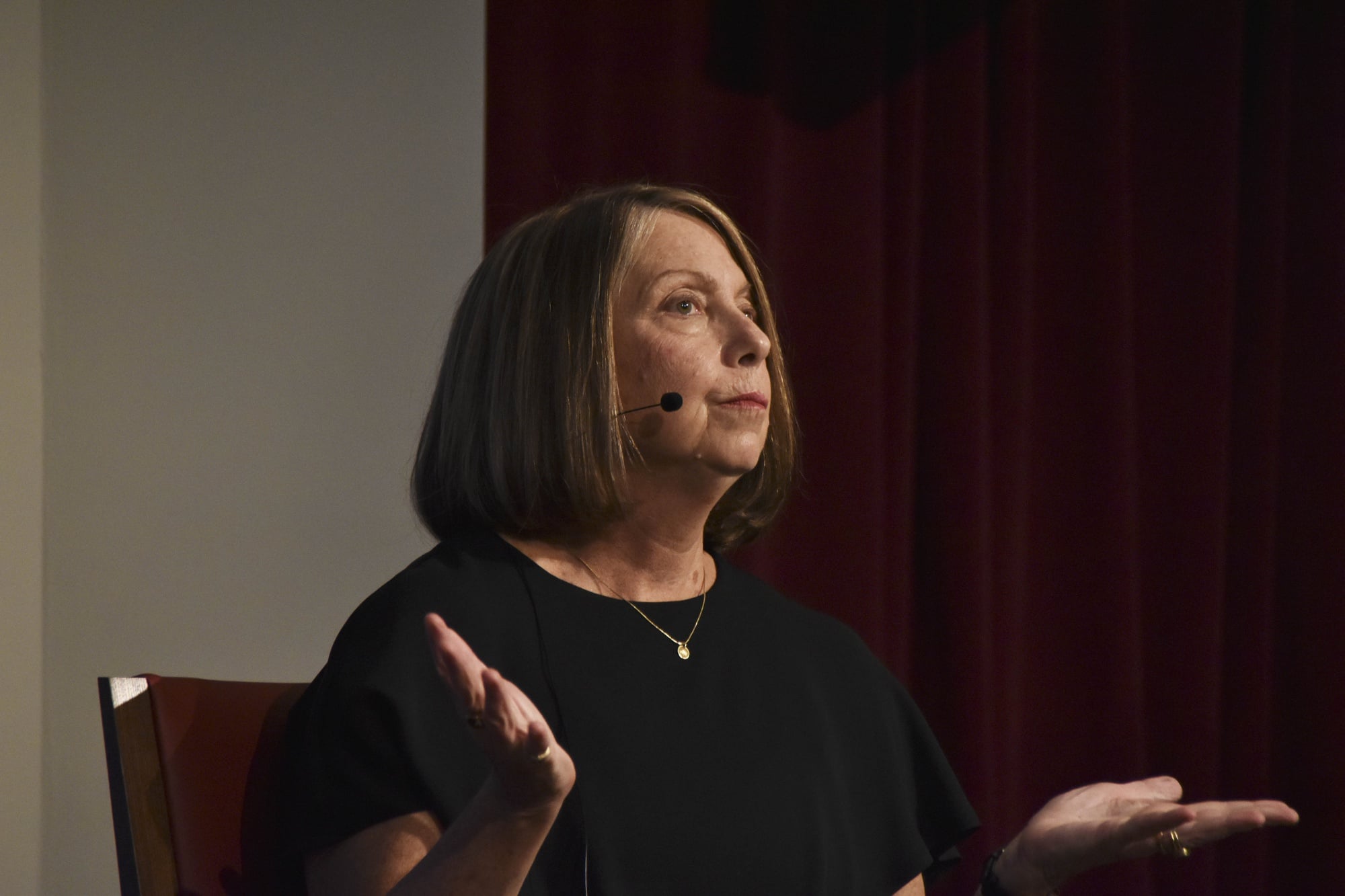 Professor Jill E. Abramson speaks about the impact of the press on the political world at the IOP on Tuesday evening. She covered the hearings for Supreme Court Justice Clarence Thomas as a reporter for the Wall Street Journal and co-wrote a book on the topic with Jane Mayer. She currently teaches in the English department.