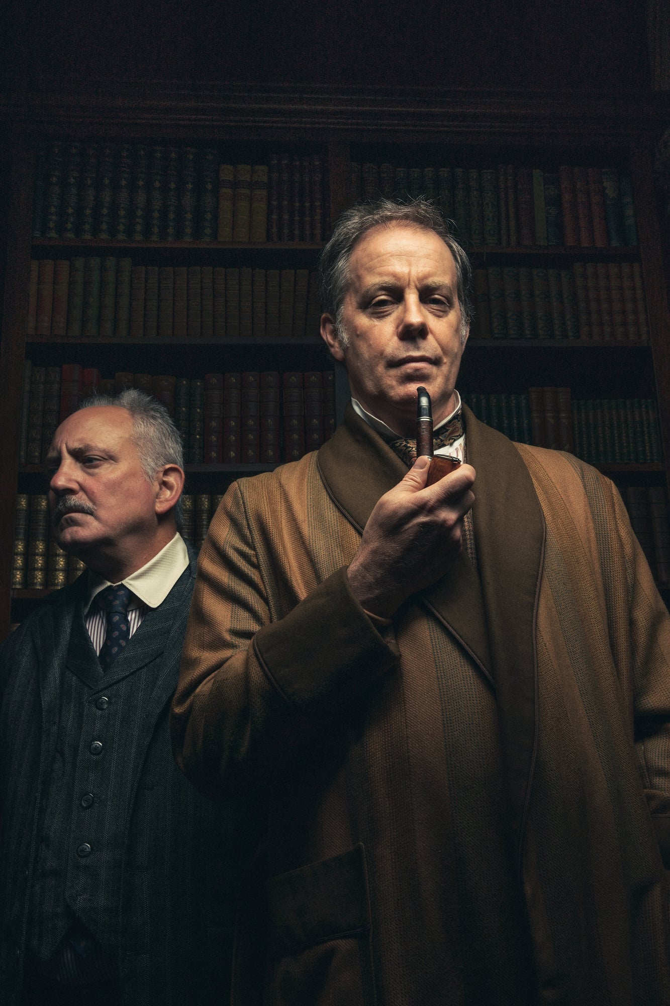 Mark Zeisler and Rufus Collins in the Huntington Theatre Company's production of "Sherlock's Last Case," directed by Maria Aitken.