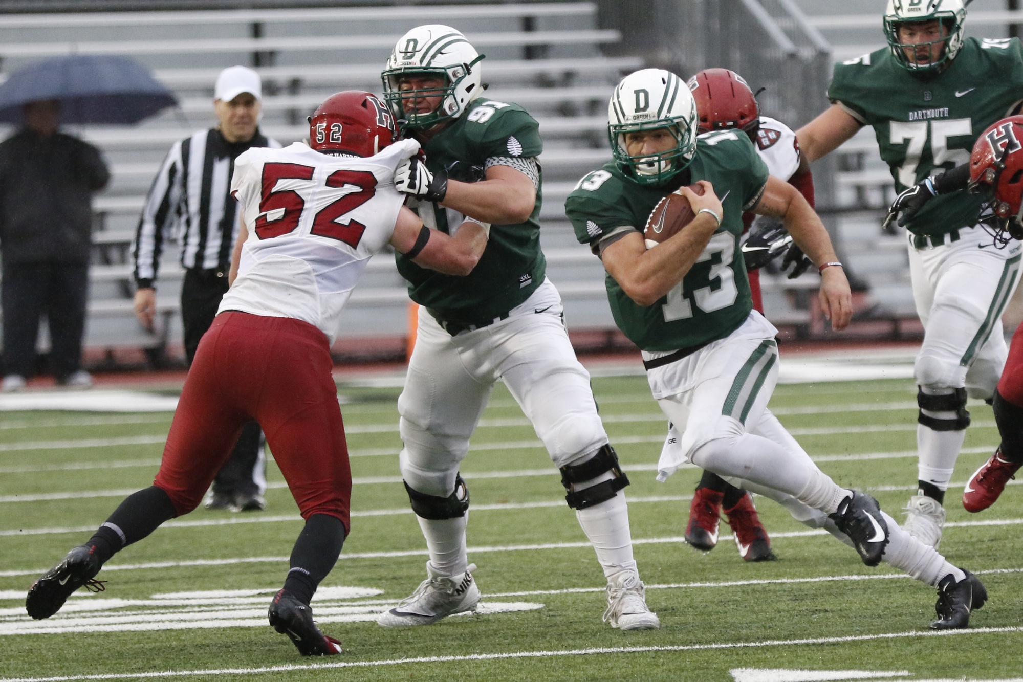 Dartmouth quarterback Jared Gerbino rushed for 183 yards and a touchdown.
