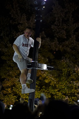 Cover image for Fans Take to the Streets to Celebrate Red Sox World Series Win