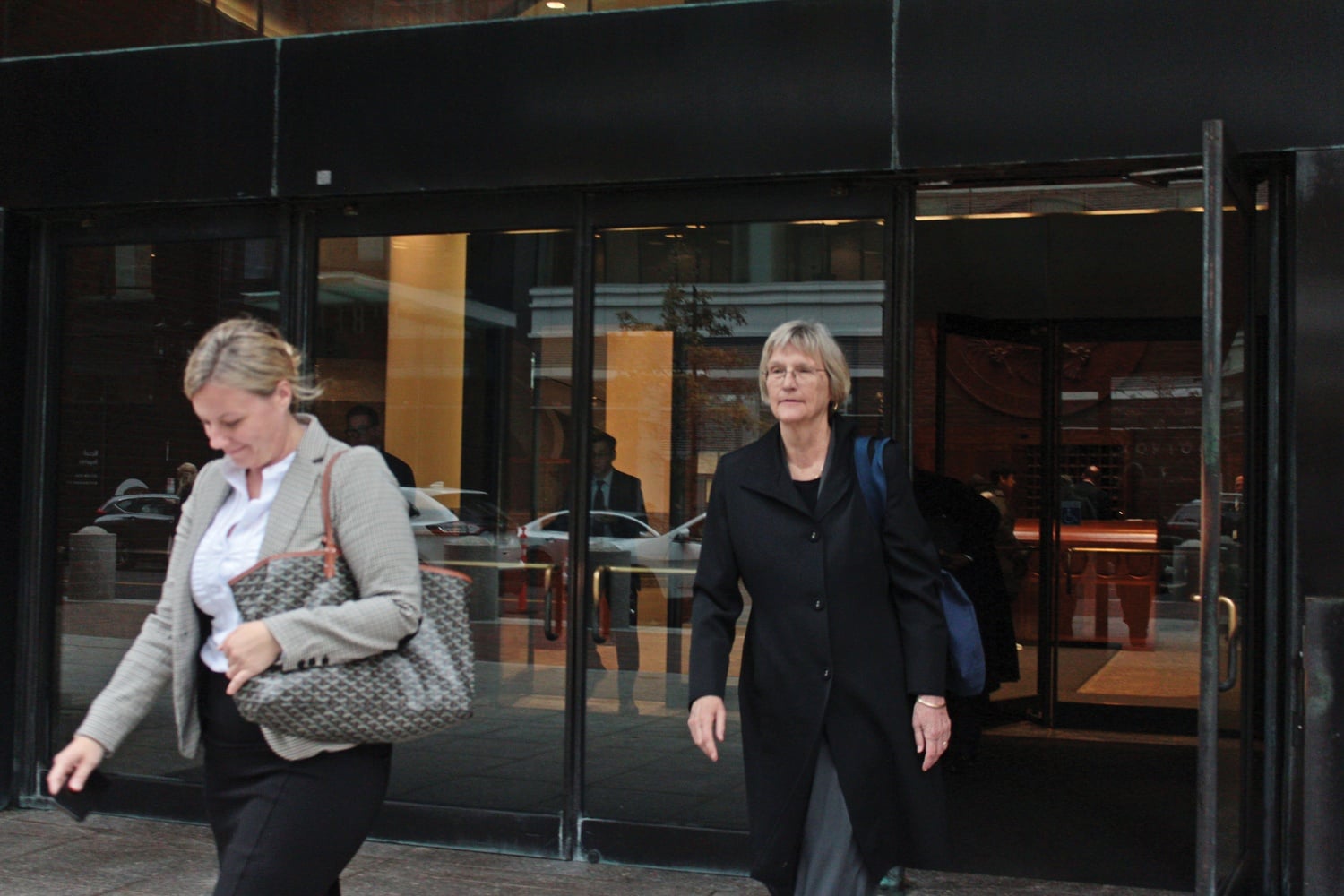 Former University President Drew G. Faust left court immediately after testifying in the Harvard admissions trial on Thursday, Nov. 1.