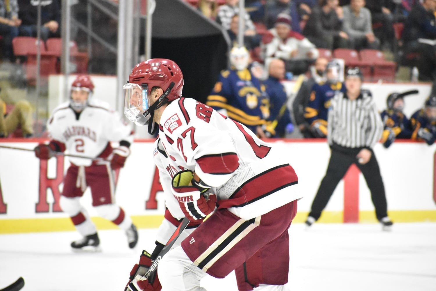 Lewis Zerter-Gossage notched his first goal of the season on a slick Adam Fox feed. Not to be outdone, his fellow captain Michael Floodstrand scored his season first in the next period.