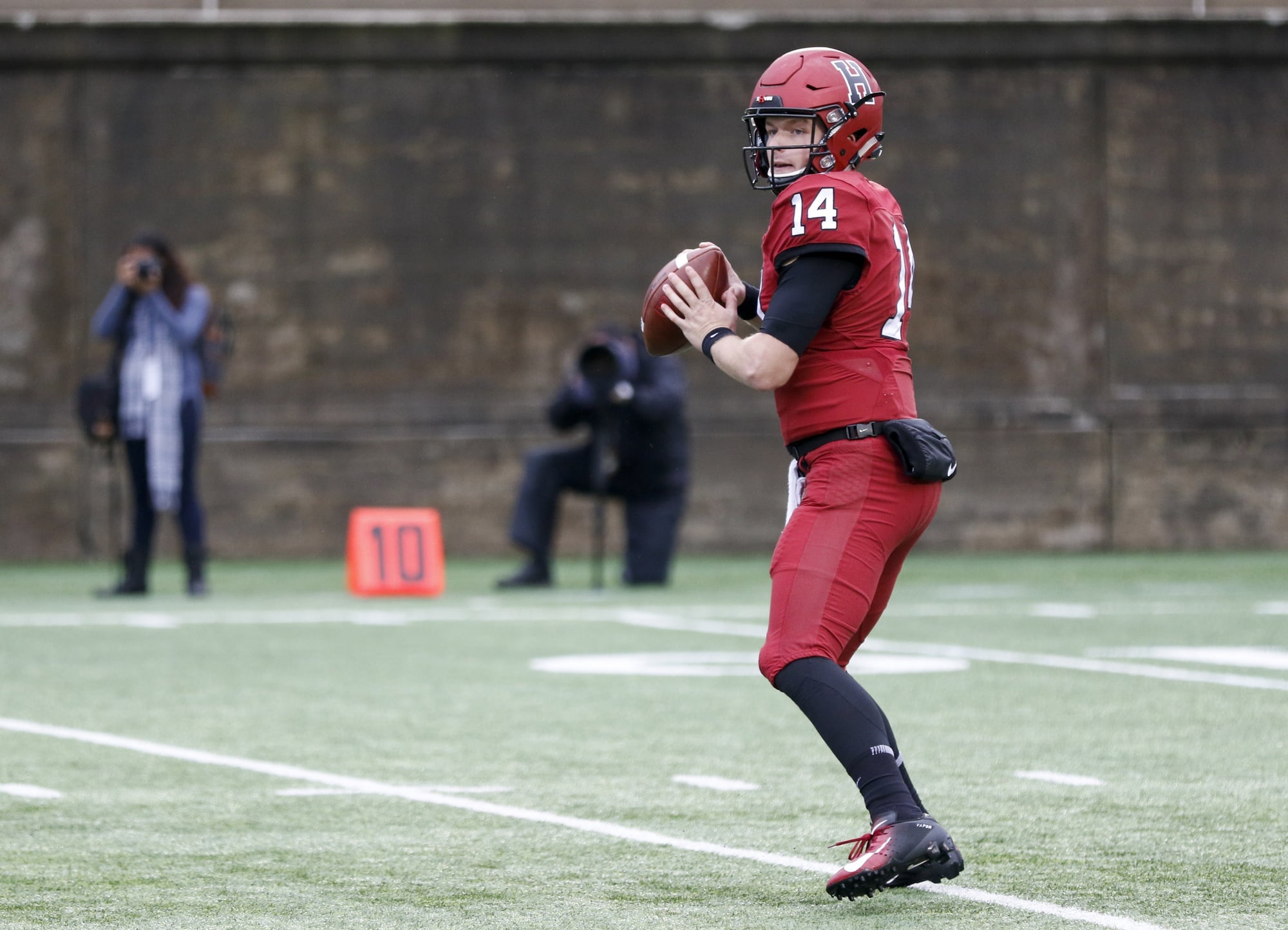 Quarterback Tom Stewart tied Harvard's single-game record for touchdown passes thrown with five.
