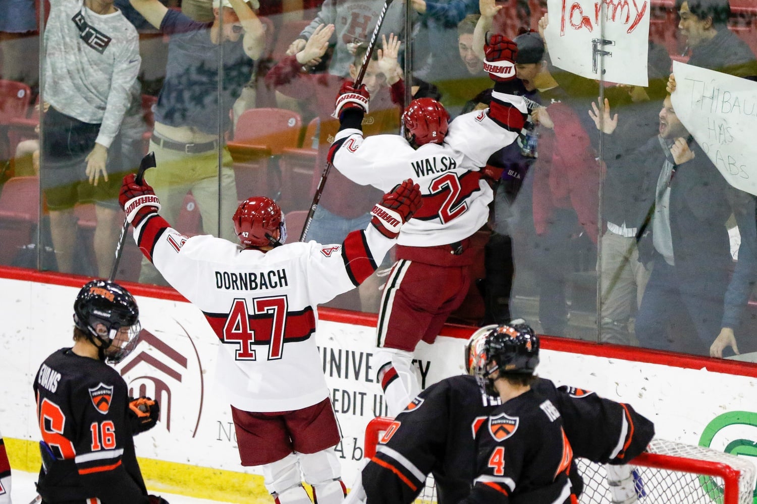 Sophomore defenseman Reilly Walsh's point-shot powerplay goal was ultimately awarded to freshman Jack Drury, whom the puck skimmed on the way into the net.