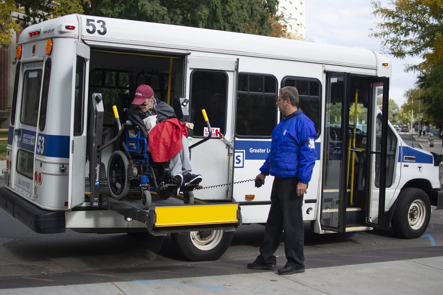 Ted gets around through the RIDE, MBTA's accessible van service.