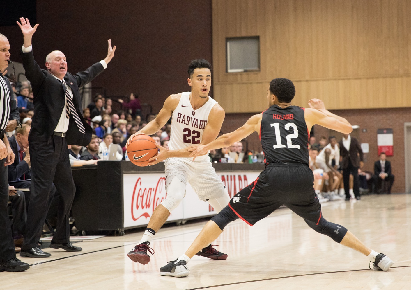 The Crimson converted 11 threes in the contest, but a dominant individual 35-point performance from Northeastern's Jordan Roland proved to be the difference.
