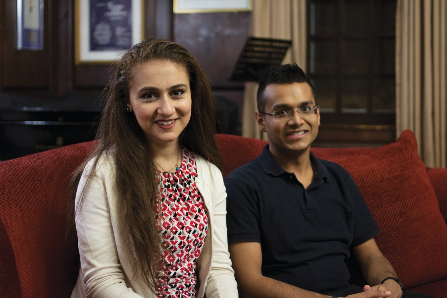 Undergraduate Council Presidential Candidates Nadine M. Khoury '20 and Arnav Agrawal '20.