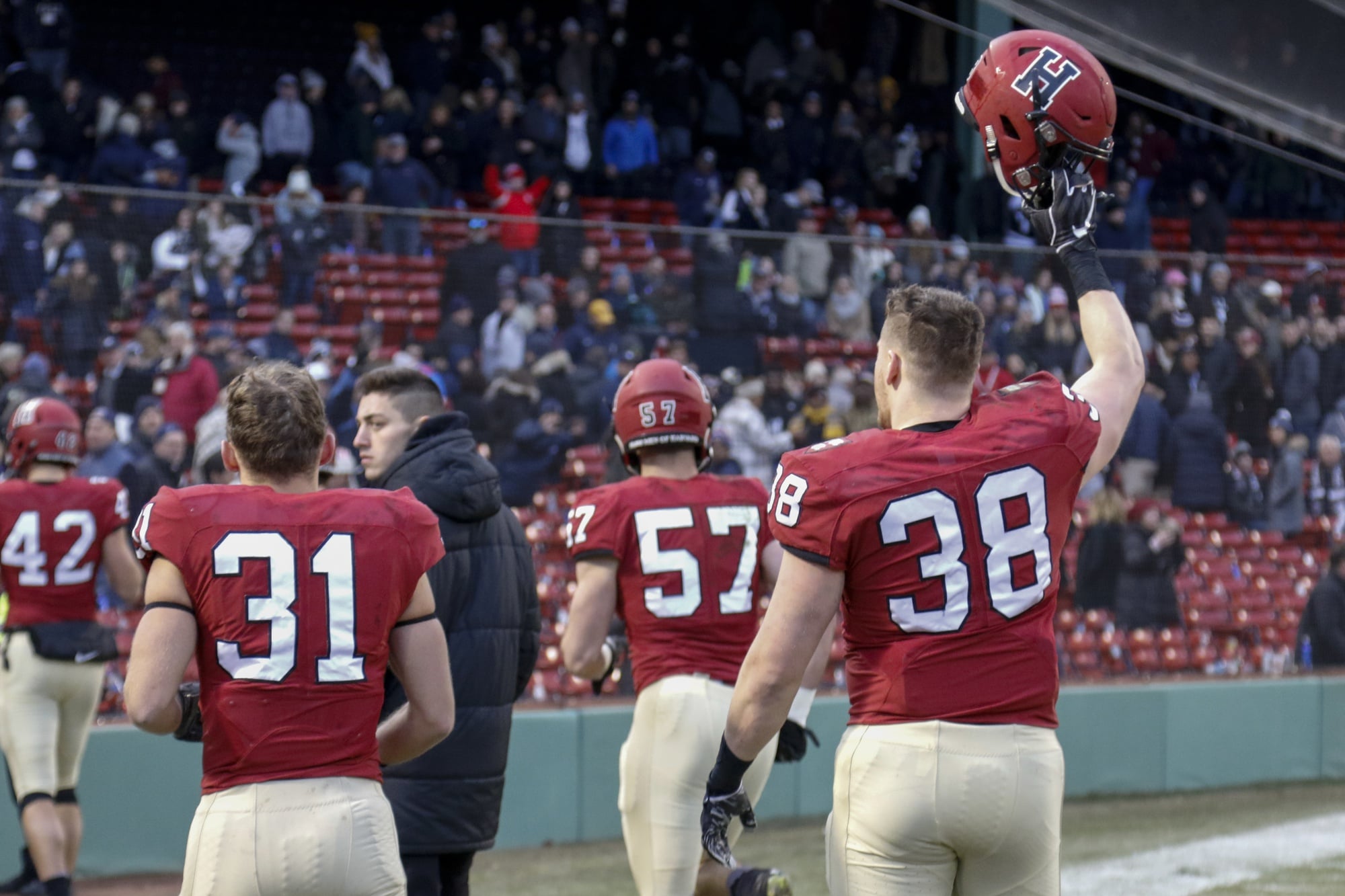 At the end of his final game in a Harvard uniform, senior defensive lineman Alex White saluted the crowd.