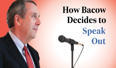 Cover image for News Analysis: How President Bacow Decides When to Speak Out — And When to Remain Silent