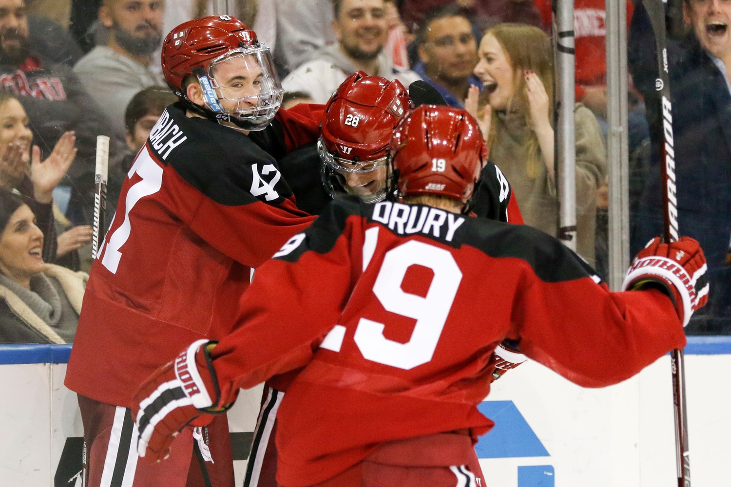 The line combination of Henry Bowlby, Jack Drury, and Casey Dornbach has been the Crimson's most effective in the early portion of this season.