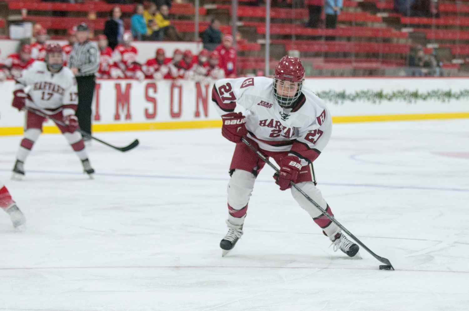Senior Karly Heffernan played ice hockey all her life until her career-ending injury. Even before her time for the Crimson, she had her share of accolades, having won two gold medals with the Canadian U18 team at IIHF Worlds.