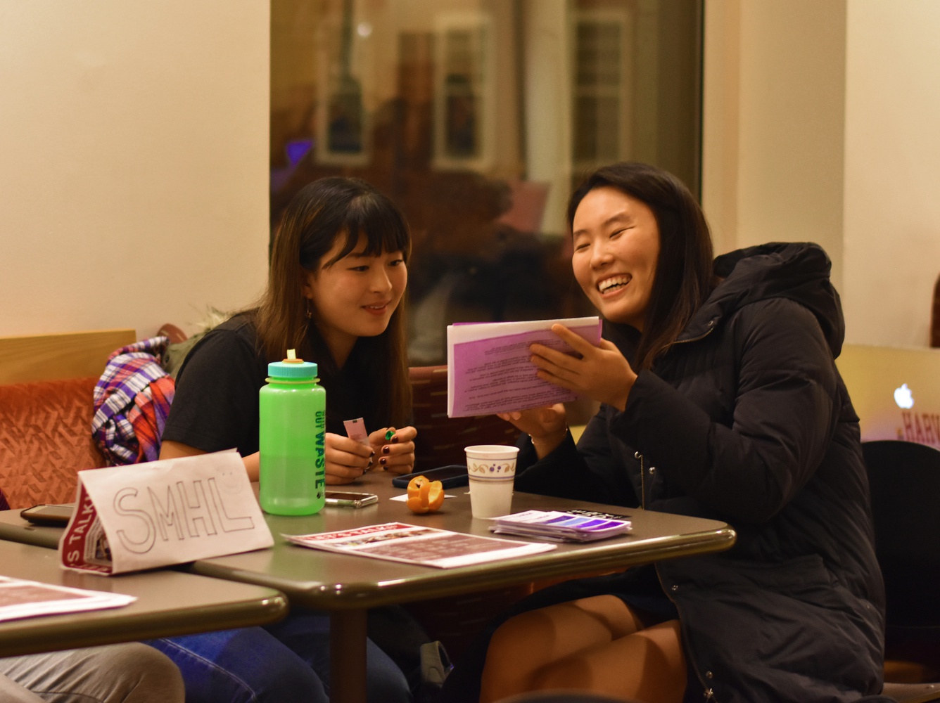 Two students attend ECHO's annual outreach event, Love Your Body, which promotes body positivity.