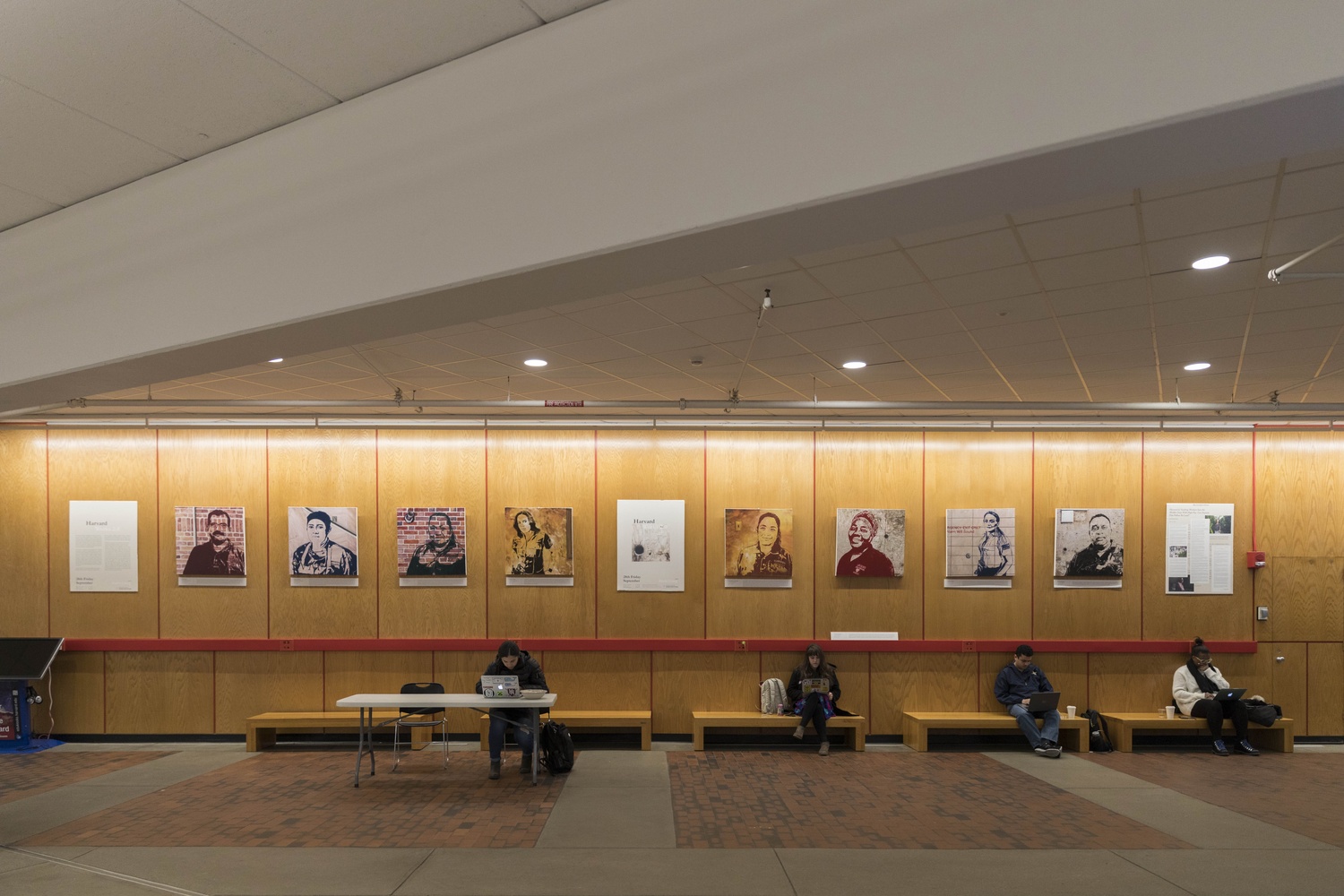 Painted by Annie J. Liang, a former Harvard Graduate School of Design student, "Harvard Works 2.0" is a portrait series located in the Science Center about University workers.