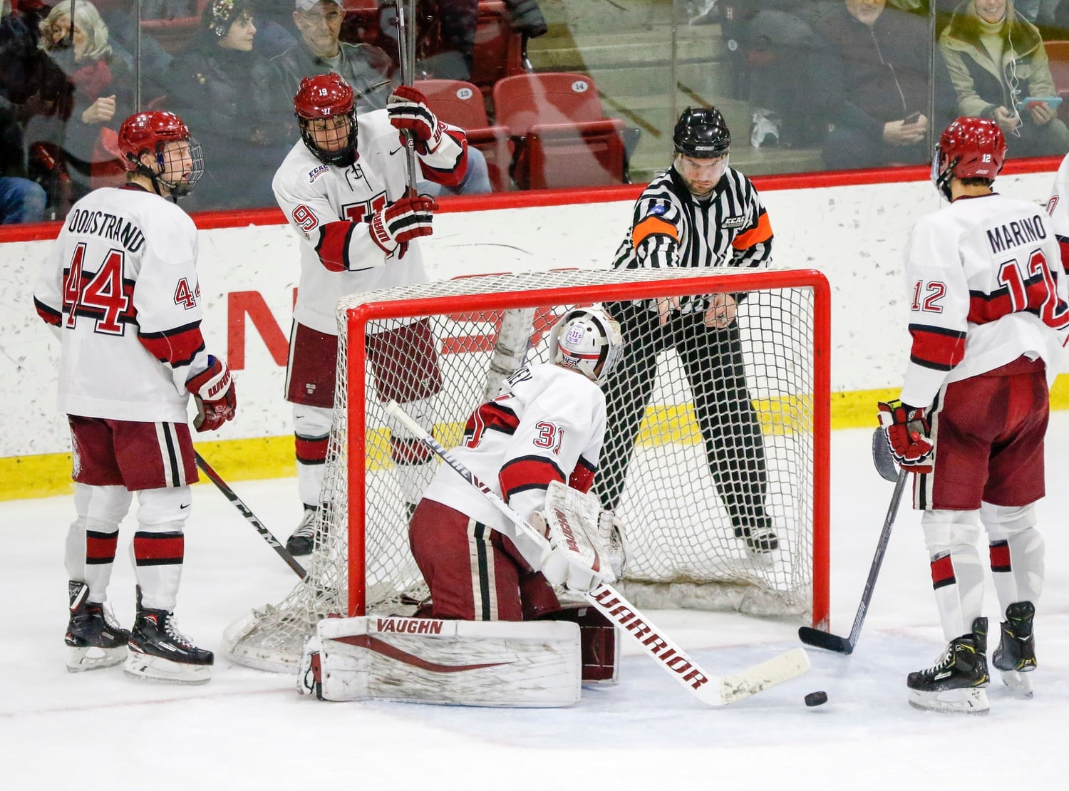 After the Crimson looked like the better team through the game's first 10 minutes, the Big Red stole momentum and potted a pair of powerplay strikes in the second period.