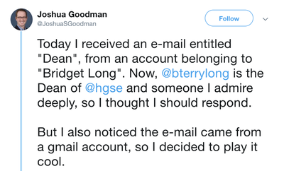 Cover image for HGSE Dean Scam: The First Email
