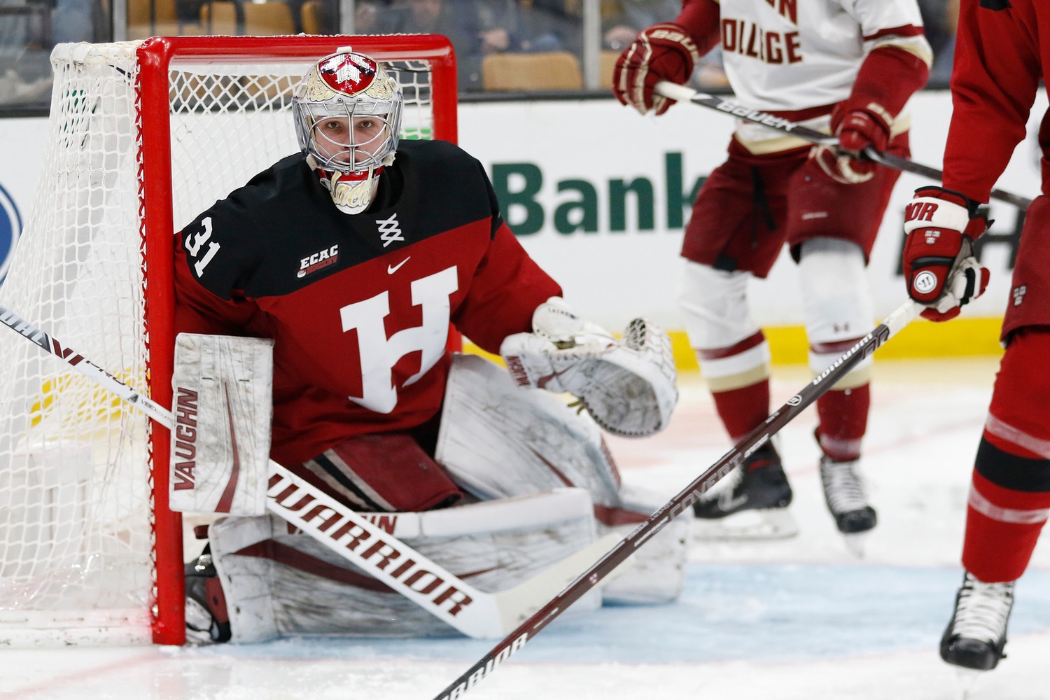 Despite the loss, Crimson net-minder Michael Lackey continued his stretch of confident backstopping. The senior will be key to Harvard's success down the stretch of the season.