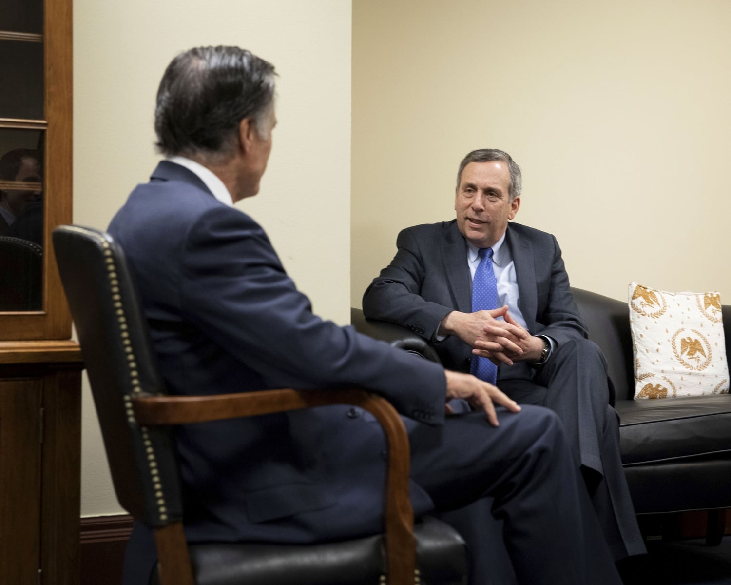 University President Lawrence S. Bacow met with Senator Mitt Romney Friday as part of a series of meetings in Washington, D.C.